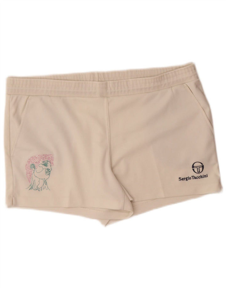 Sergio Tacchini Short de sport graphique pour homme IT 54 XL Blanc Polyester