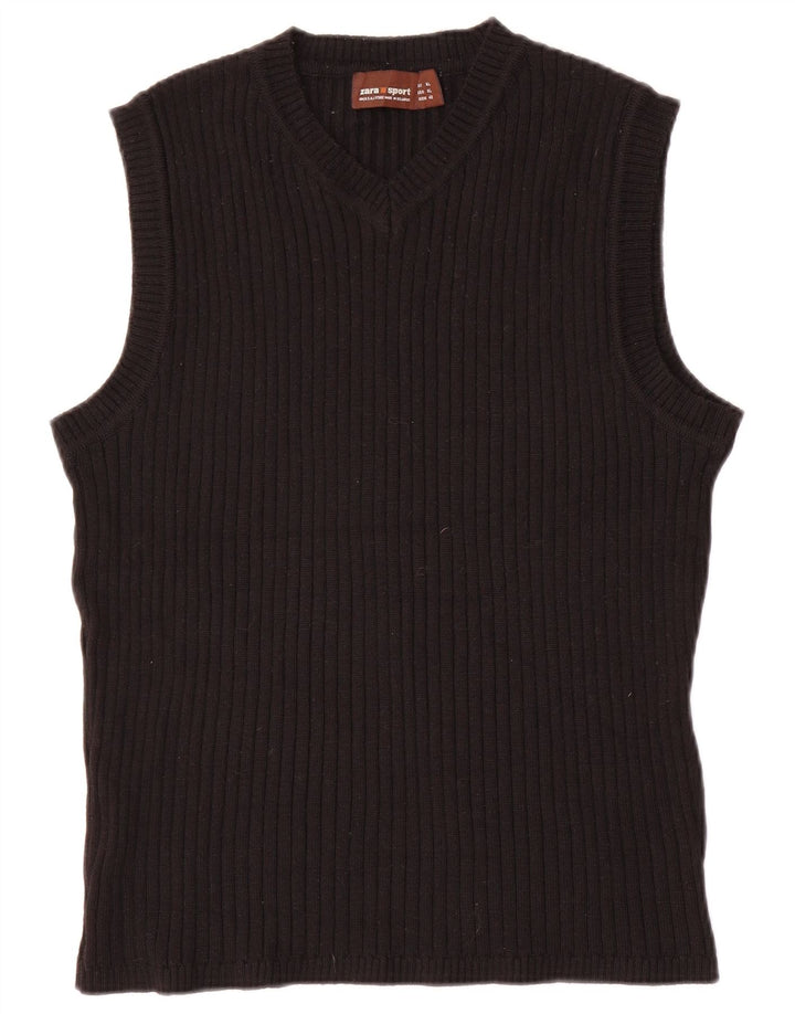 Zara Femme Débardeur UK 18 XL Laine Noir