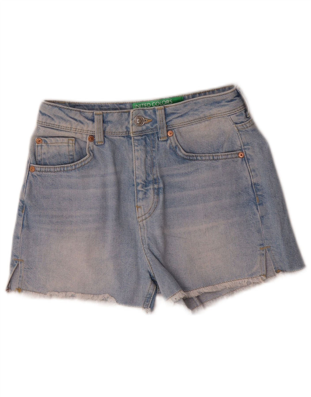 BENETTON Short en Jean Femme W25 XS Bleu Coton