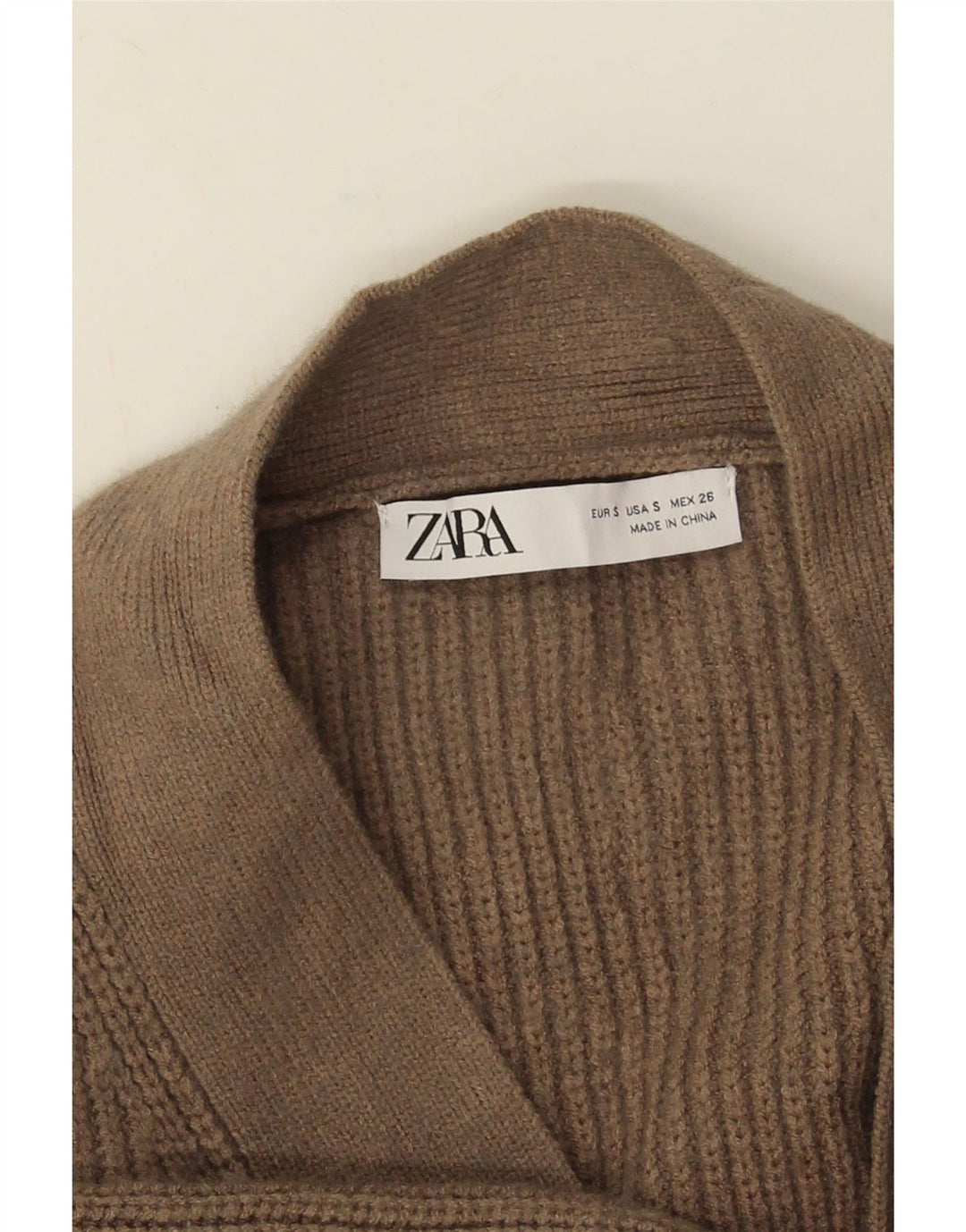 Zara Cardigan ouvert surdimensionné pour femme UK 10 Petit Marron