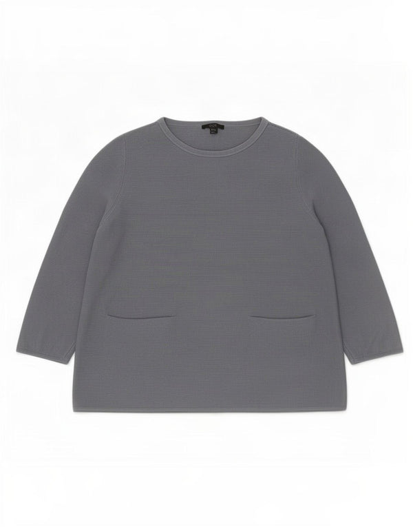 Cos Pull Femme Manches 3/4 Col Bateau UK 14 Gris Moyen Coton
