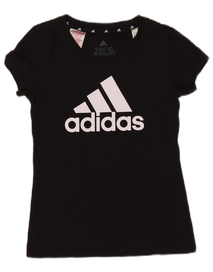 ADIDAS T-Shirt Graphique Garçon 9-10 ans Noir Coton