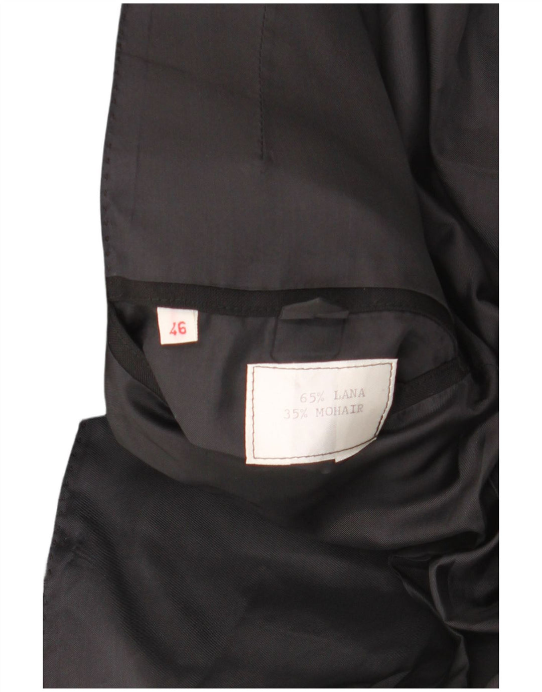 VINTAGE Ensemble 2 pièces 1 bouton pour homme IT 46 Small W29 L29 Laine noire