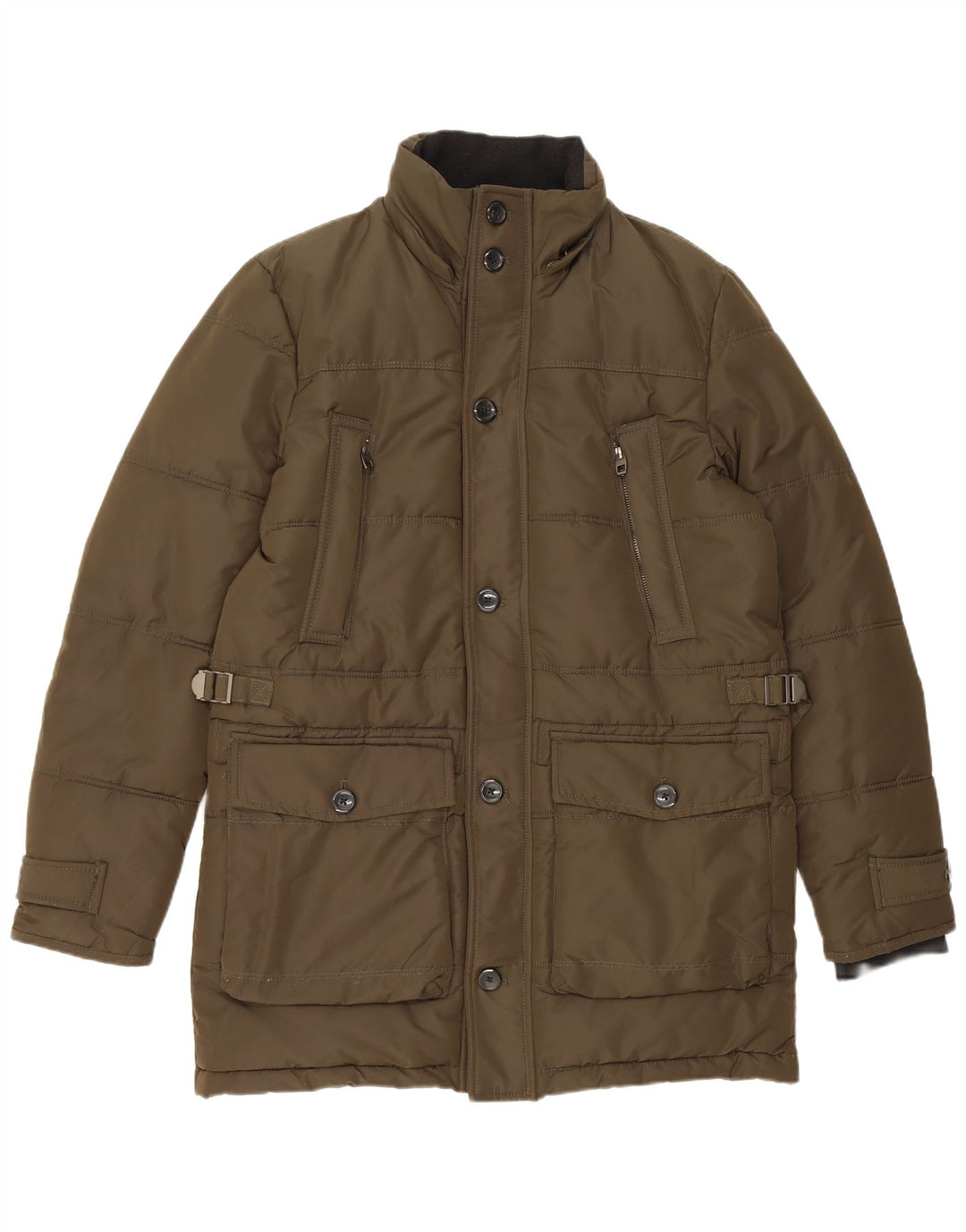 Zara Veste matelassée pour homme UK 38 Kaki moyen
