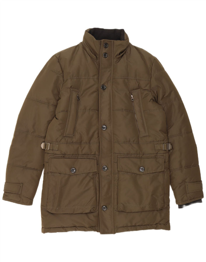 Zara Veste matelassée pour homme UK 38 Kaki moyen