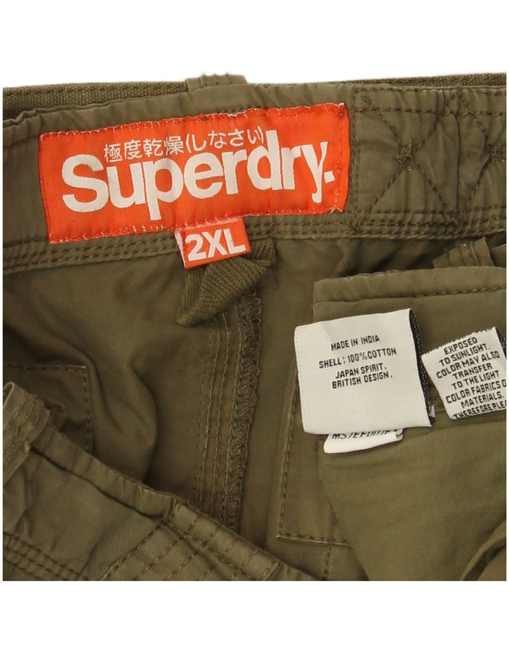 Superdry Pantalon Cargo Droit Homme 2XL W42 L32 Kaki Coton