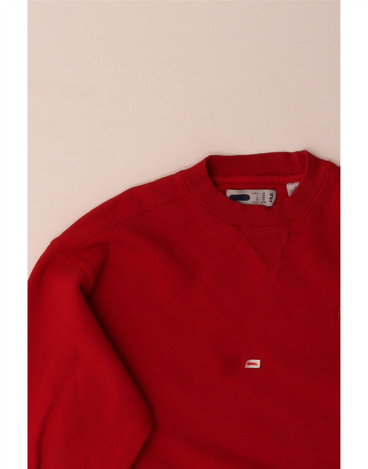 FILA Sweat-Shirt Homme Rouge Moyen Coton