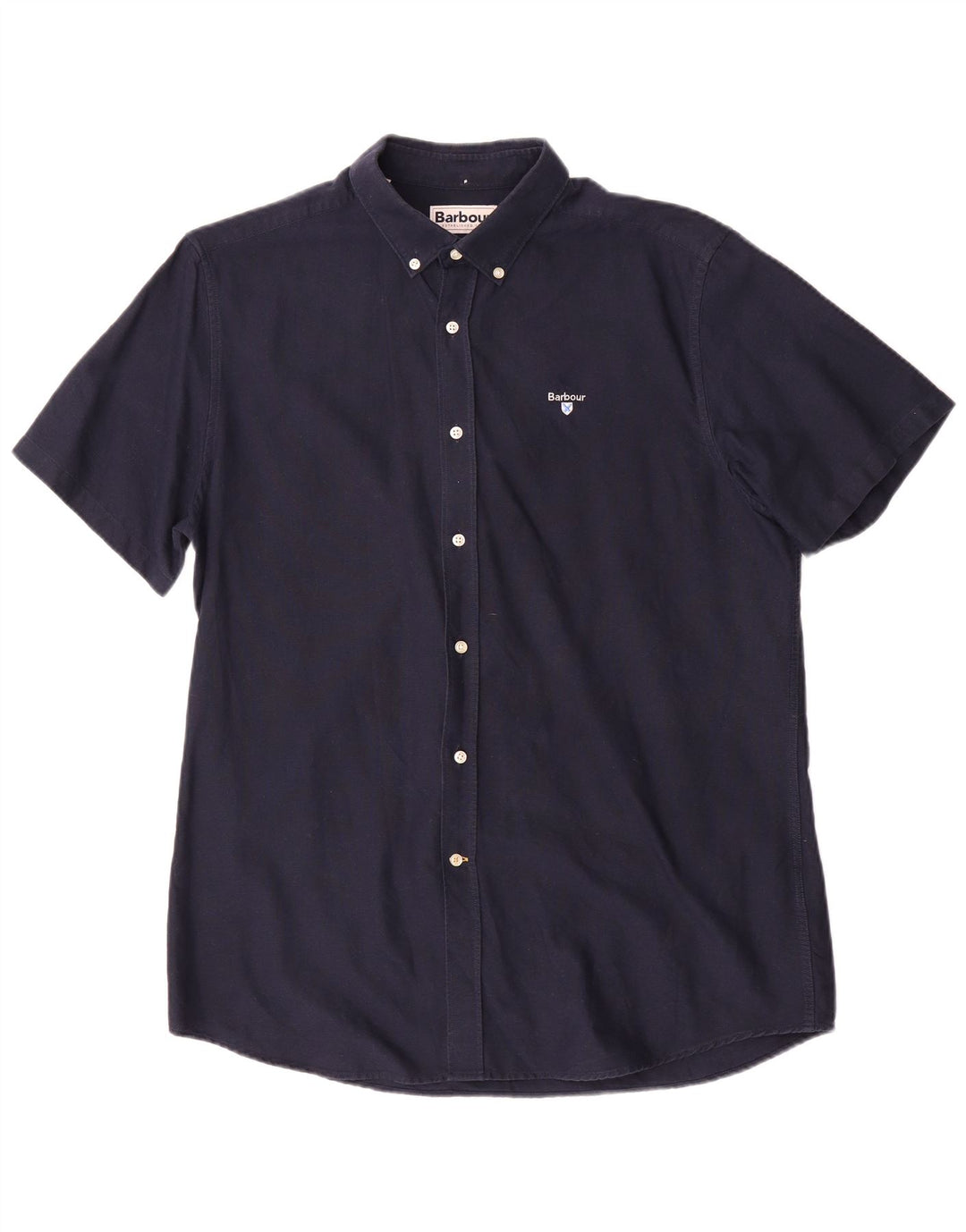 Barbour Chemise à manches courtes coupe ajustée pour homme en coton bleu marine moyen