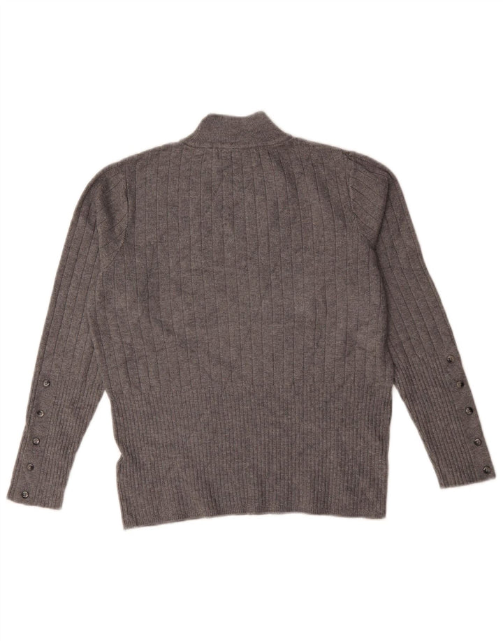 Marks & Spencer Pull col roulé pour femme UK 14 Large Gris Viscose