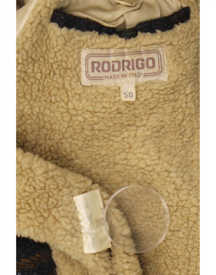 Rodrigo Veste Bomber Sherpa Homme IT 50 Laine à Carreaux Gris Grand