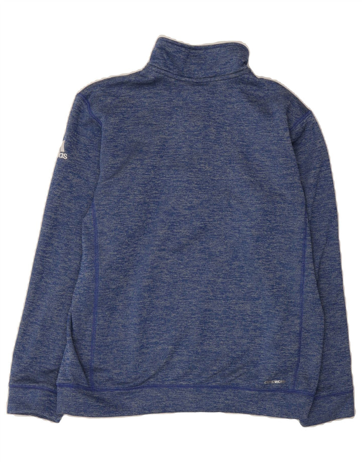 ADIDAS Mens Climawarm Zip Neck Sweatshirt Jumper Medium Navy Blue Flecked Vintage Adidas and Second-Hand Adidas from Messina Hembry 