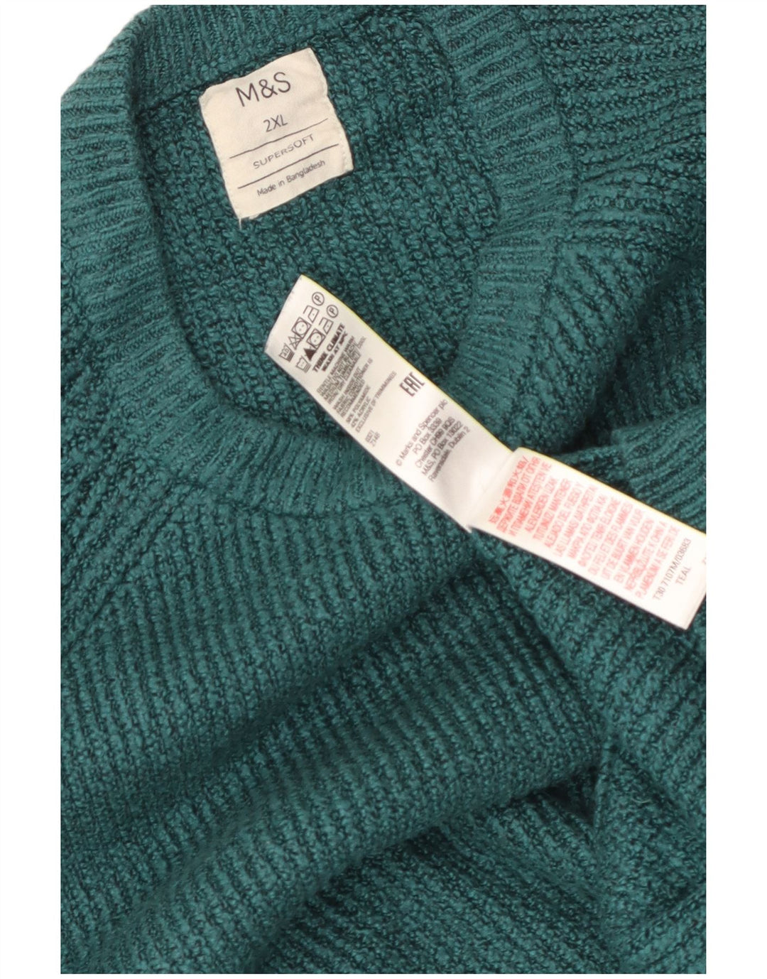 Marks & Spencer Pull ras du cou pour homme 2XL Vert Polyamide