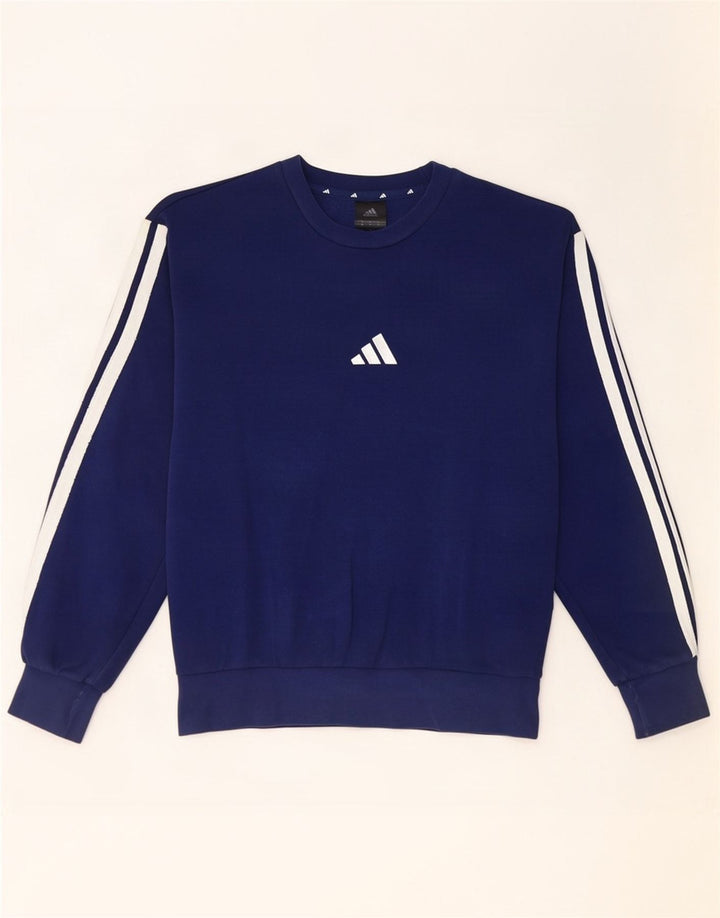 Adidas Sweat-Shirt Homme Bleu Marine Moyen Coton