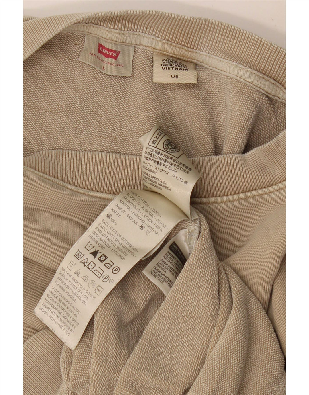 LEVI'S Sweat-Shirt Homme Large Beige Coton