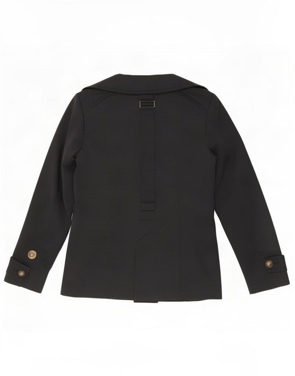 Zara Veste Blazer 1 Bouton Femme UK 10 Petit Coton Noir