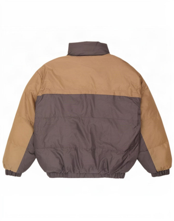 veste rembourrée vintage pour homme UK 40 Grand gris colorblock polyester