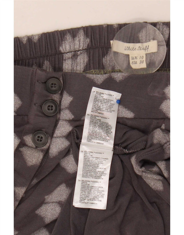 Jupe trapèze White Stuff pour femme UK 10 Small W32 Viscose géométrique grise