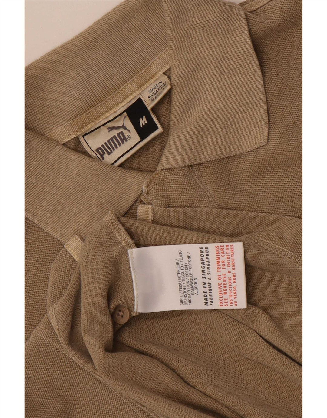 Puma Polo Homme Beige Moyen Coton