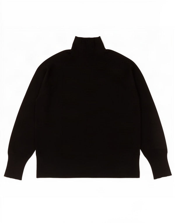 Zara Pull surdimensionné à col roulé pour femme UK 10 Petite viscose noire