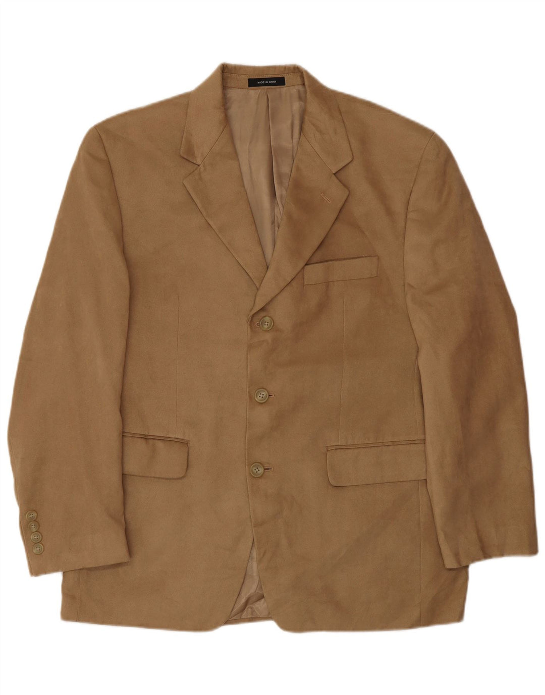 Chaps Veste Blazer 3 Boutons Homme UK 38 Beige Moyen Polyester
