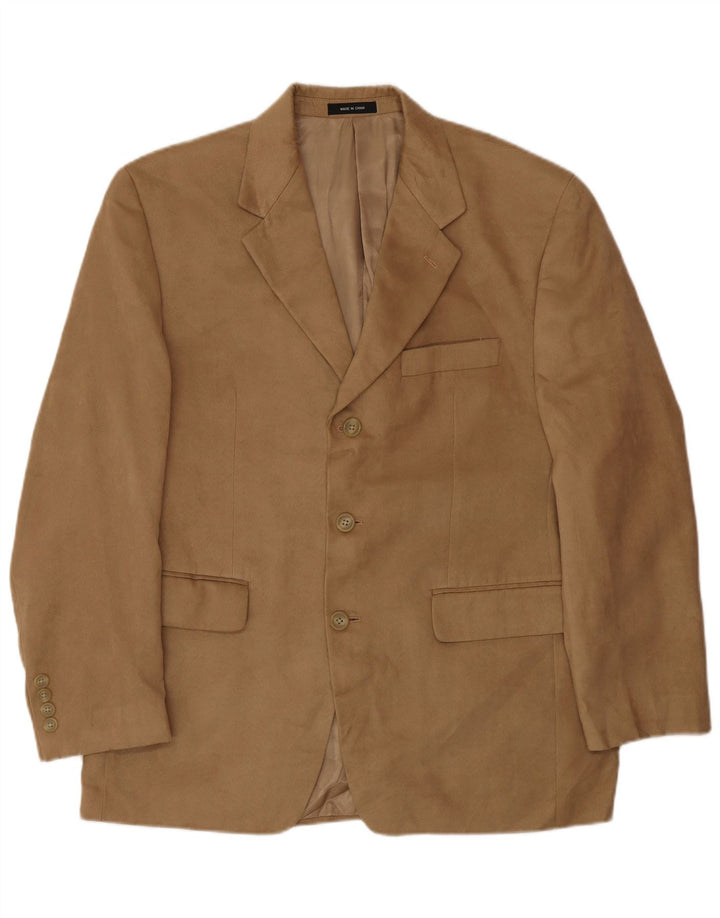 Chaps Veste Blazer 3 Boutons Homme UK 38 Beige Moyen Polyester