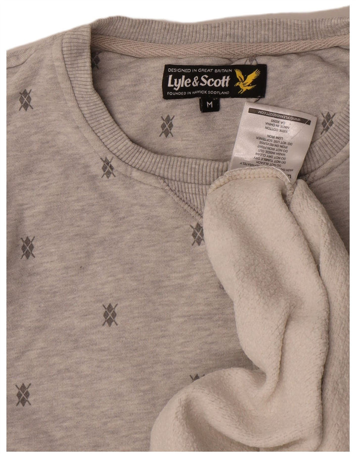 Lyle & Scott Sweat-Shirt à Motif Abstrait Homme Gris Moyen Coton