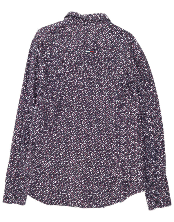 Tommy Hilfiger Chemise Homme Large Bleu Marine Spotted Cotton