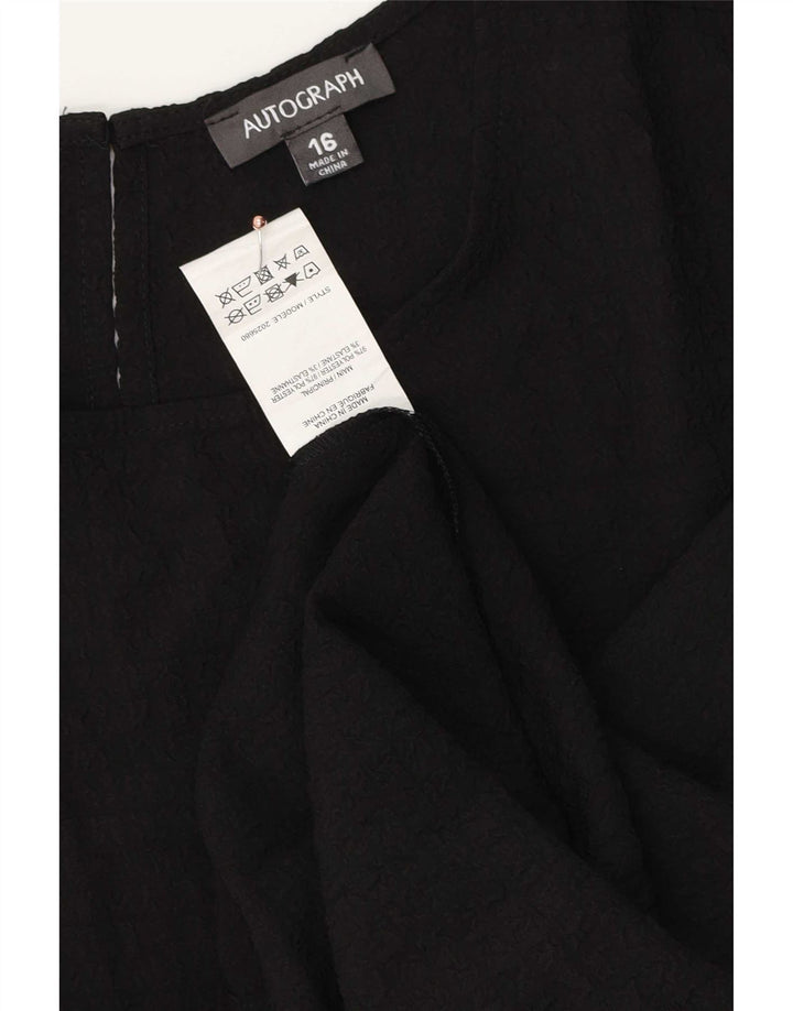 Marks & Spencer Haut chemisier surdimensionné autographe pour femme UK 16 Large Noir