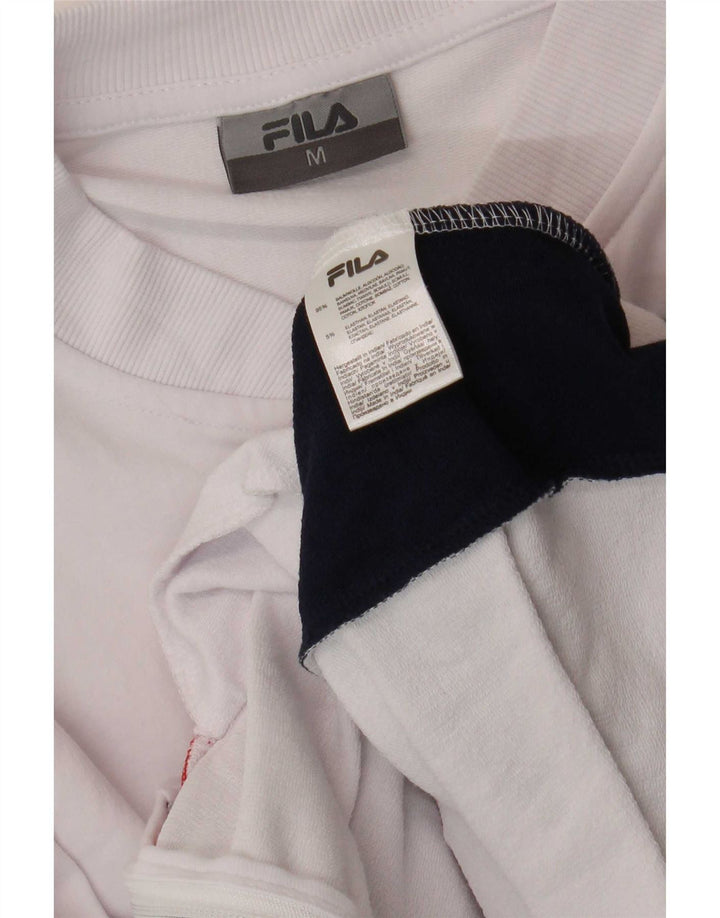 Fila Veste de survêtement pour femme UK 14 Medium White Colourblock Cotton