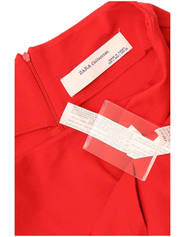 Jupe Crayon Femme Zara Large W30 Viscose Rouge