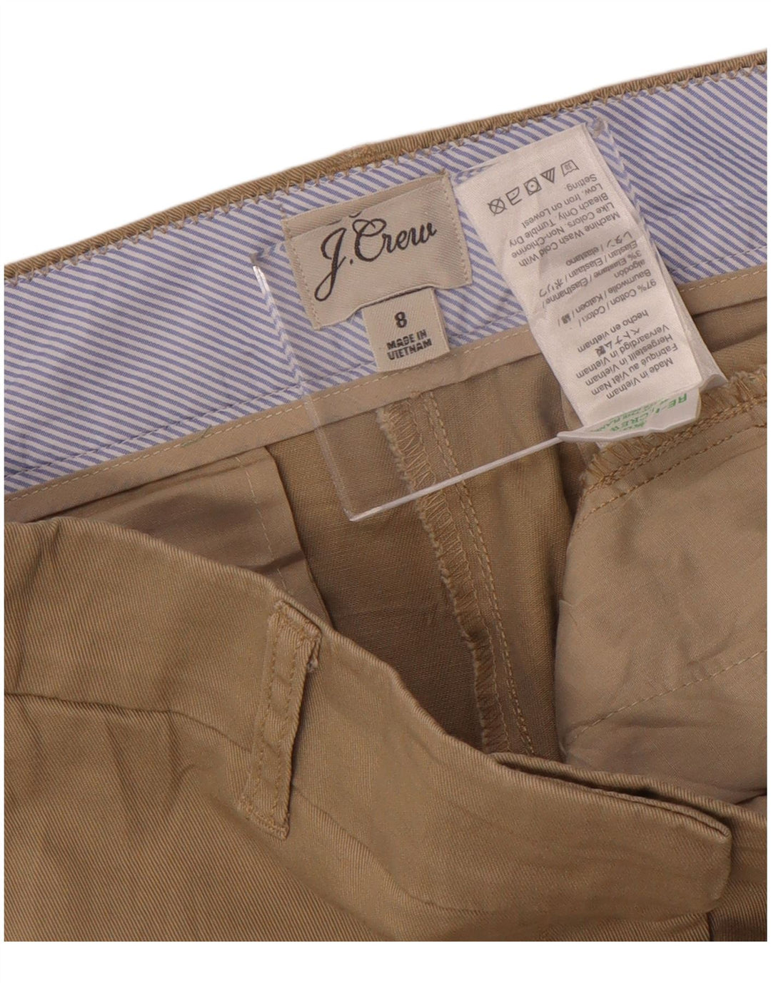 J. CREW Short Chino Femme US 8 Large W32 Coton Beige