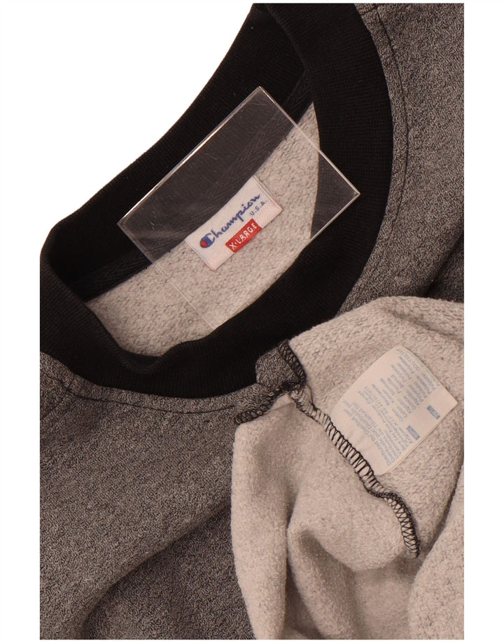 Champion Sweatshirt Jumper XL Gris Colorblock Coton