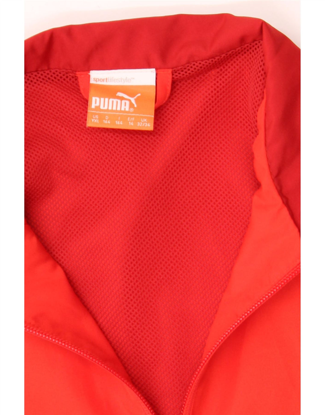 PUMA Boys Tracksuit Top Jacket 13-14 Years Red Colourblock Vintage Puma and Second-Hand Puma from Messina Hembry 