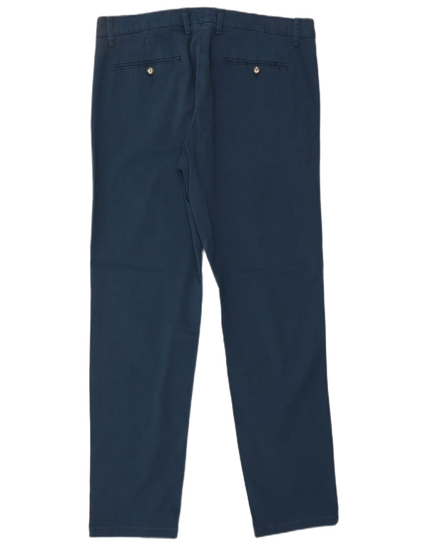 CONTE OF FLORENCE Pantalon Chino Slim Homme IT 52 XL W38 L32 Bleu Coton