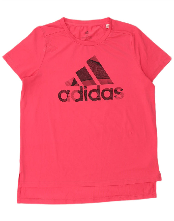 Adidas T-shirt graphique pour femme UK 12/14 Rose moyen Polyester