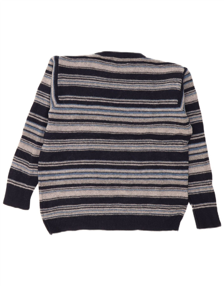 Marks & Spencer Pull à col rond pour homme Bleu marine rayé