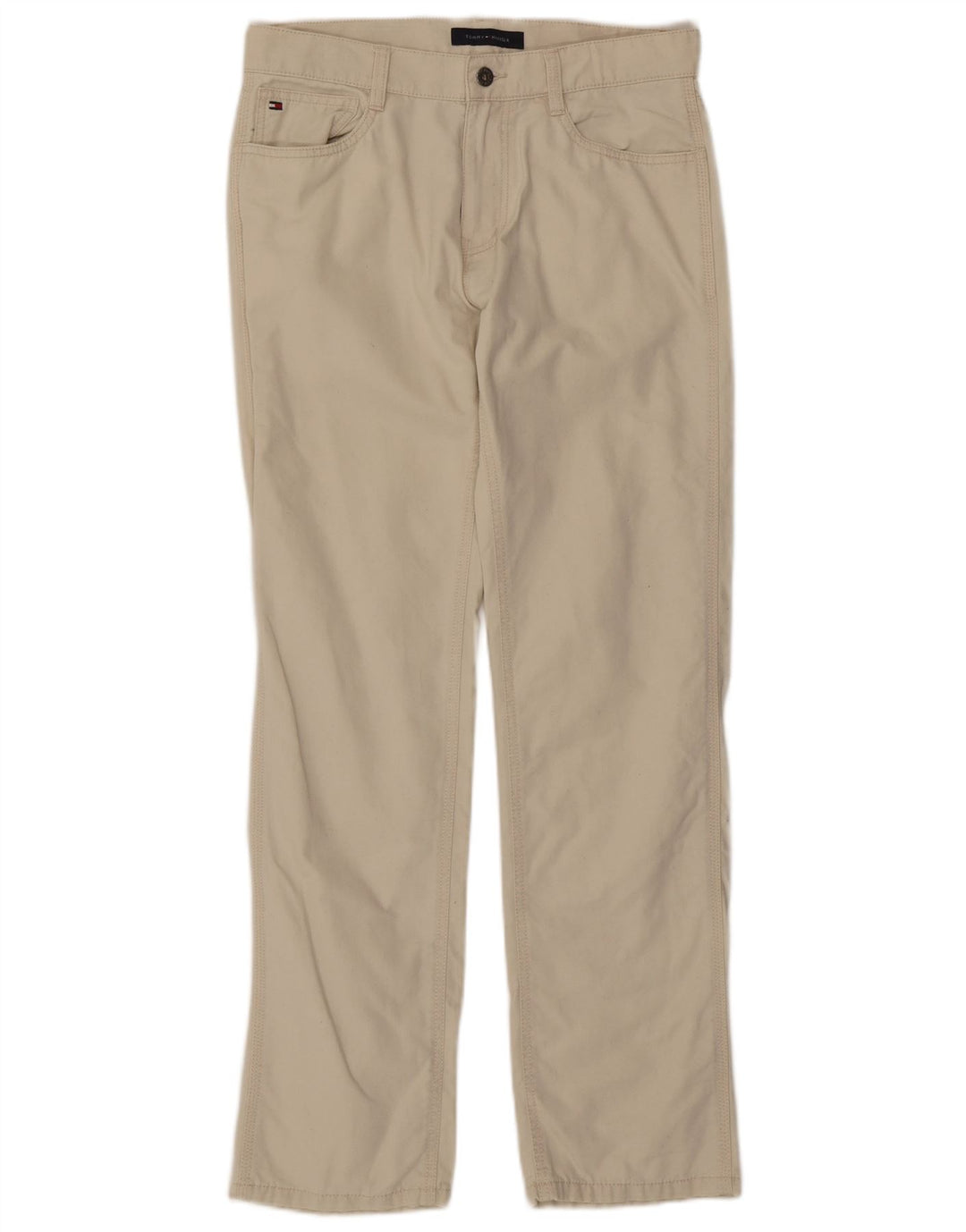 TOMMY HILFIGER Pantalon décontracté droit homme W30 L32 Blanc Coton