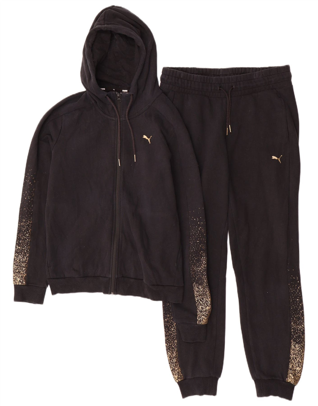 Puma Survêtement complet à capuche pour femme UK 14 Medium Black Spotted