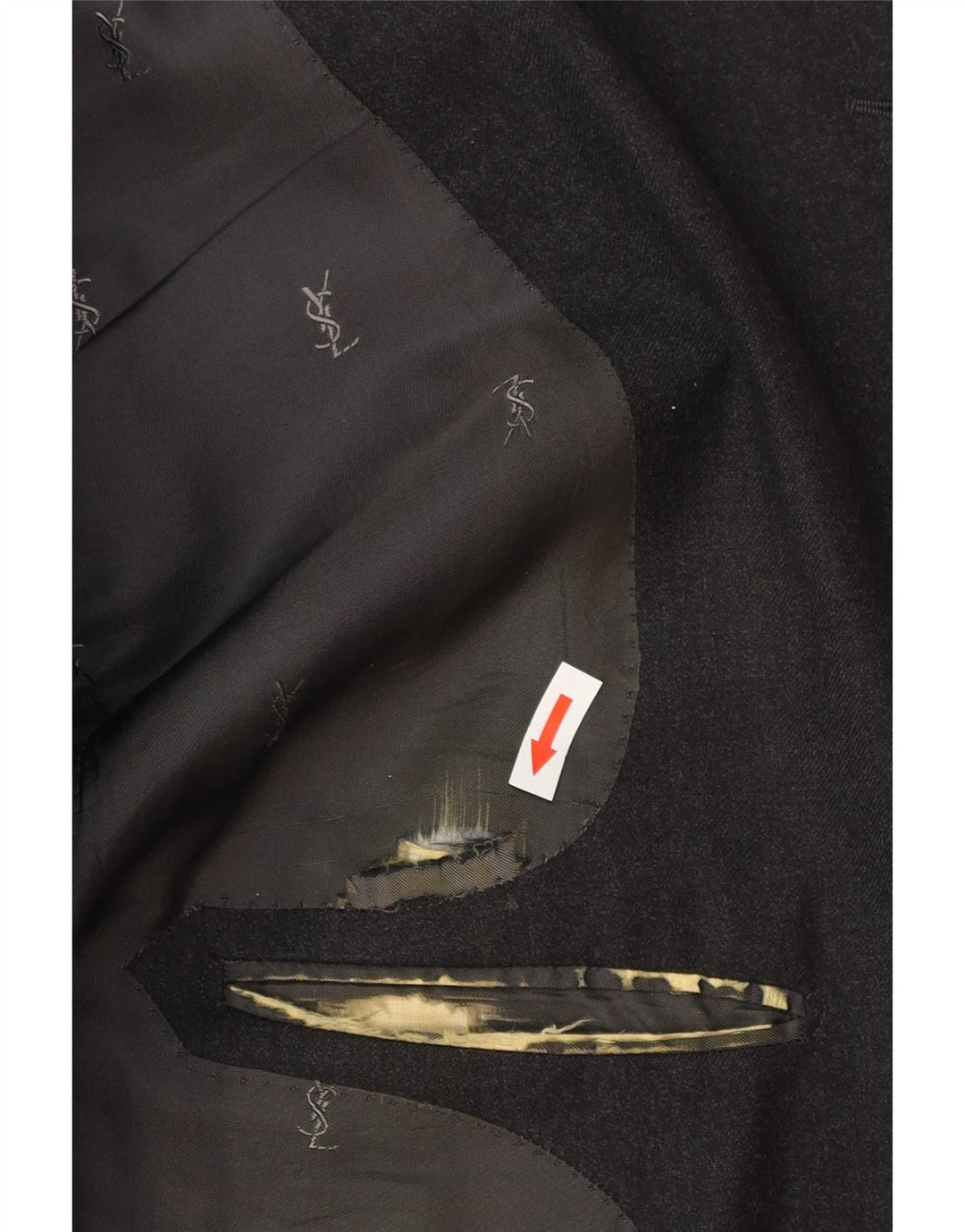 Yves Saint Laurent Veste Blazer 2 Boutons Homme IT 56 3XL Gris Laine Classique