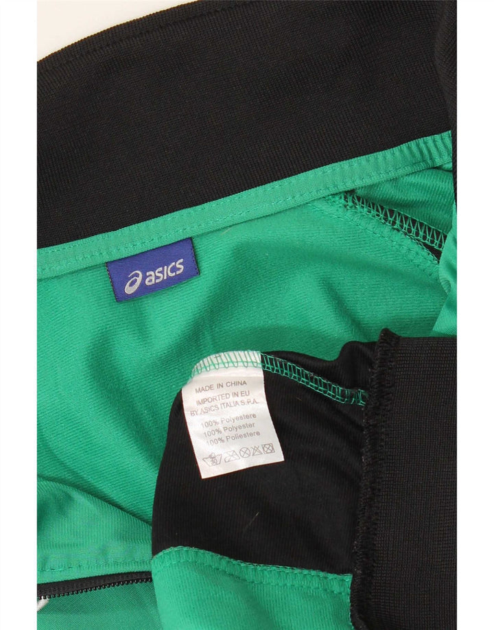 Asics Veste de survêtement graphique pour hommes 2XL Vert Colorblock Polyester