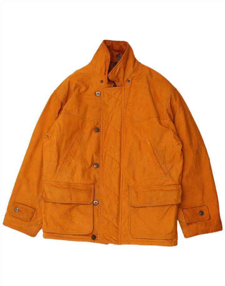 veste en cuir homme vintage IT 50 Grand cuir marron