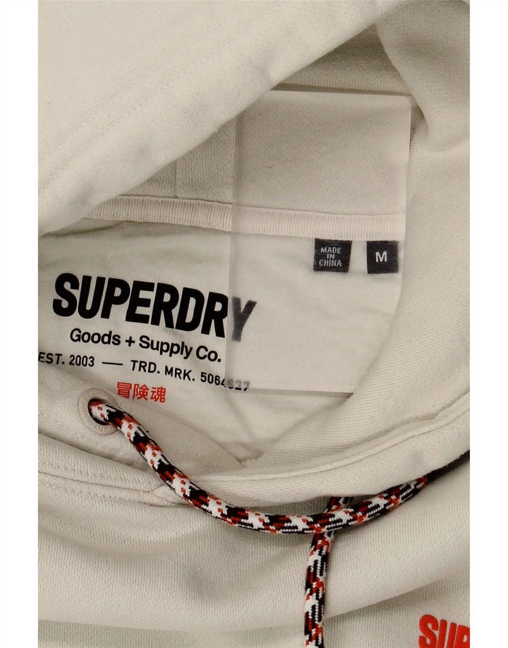 Superdry Pull à Capuche Graphique Homme Blanc Moyen Coton