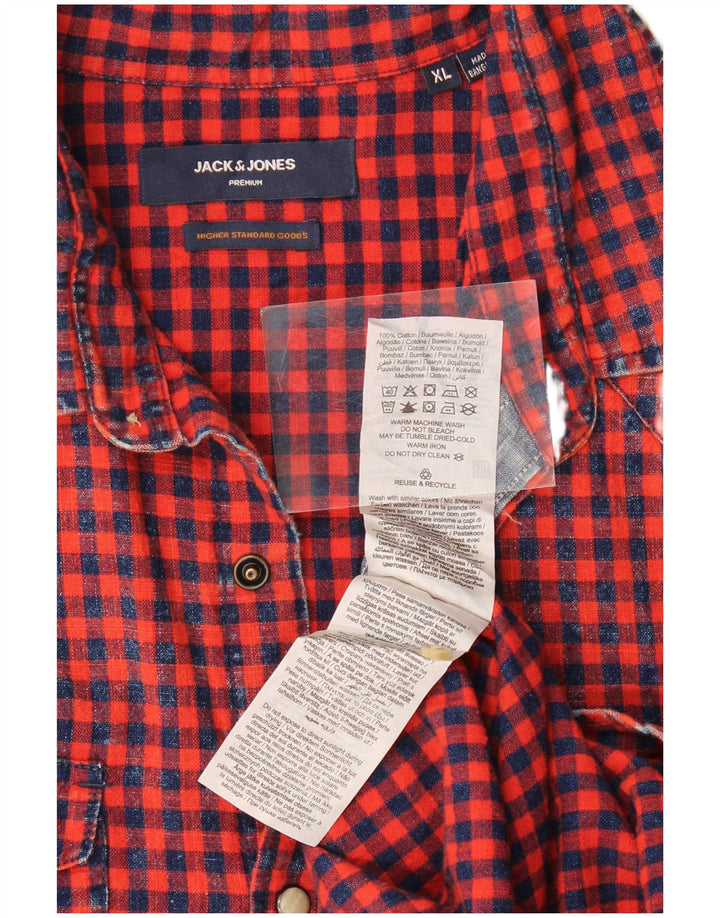 Jack & Jones Chemise Flanelle Homme XL Rouge Vichy Coton