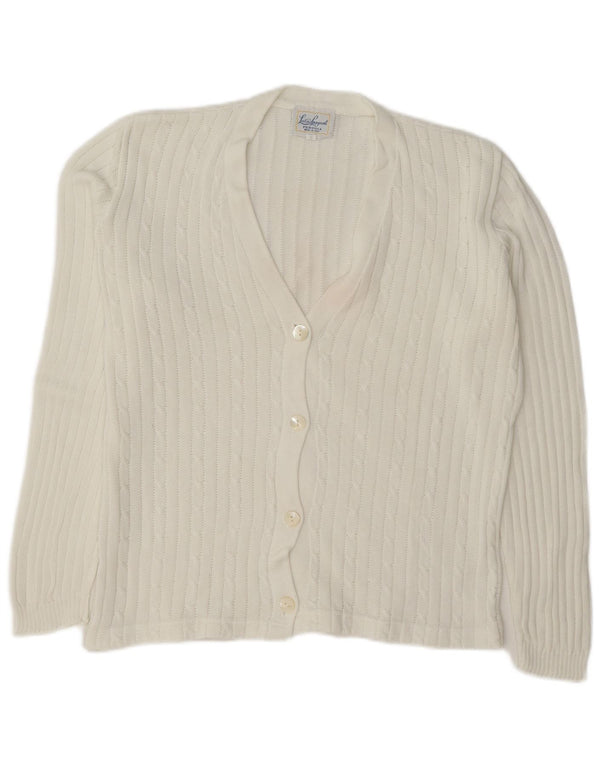 Luisa Spagnoli Pull cardigan surdimensionné pour femme UK 14 Blanc moyen