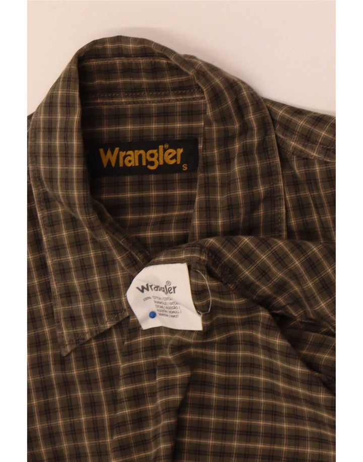 Wrangler Chemise Homme Petit Carreau Kaki Coton