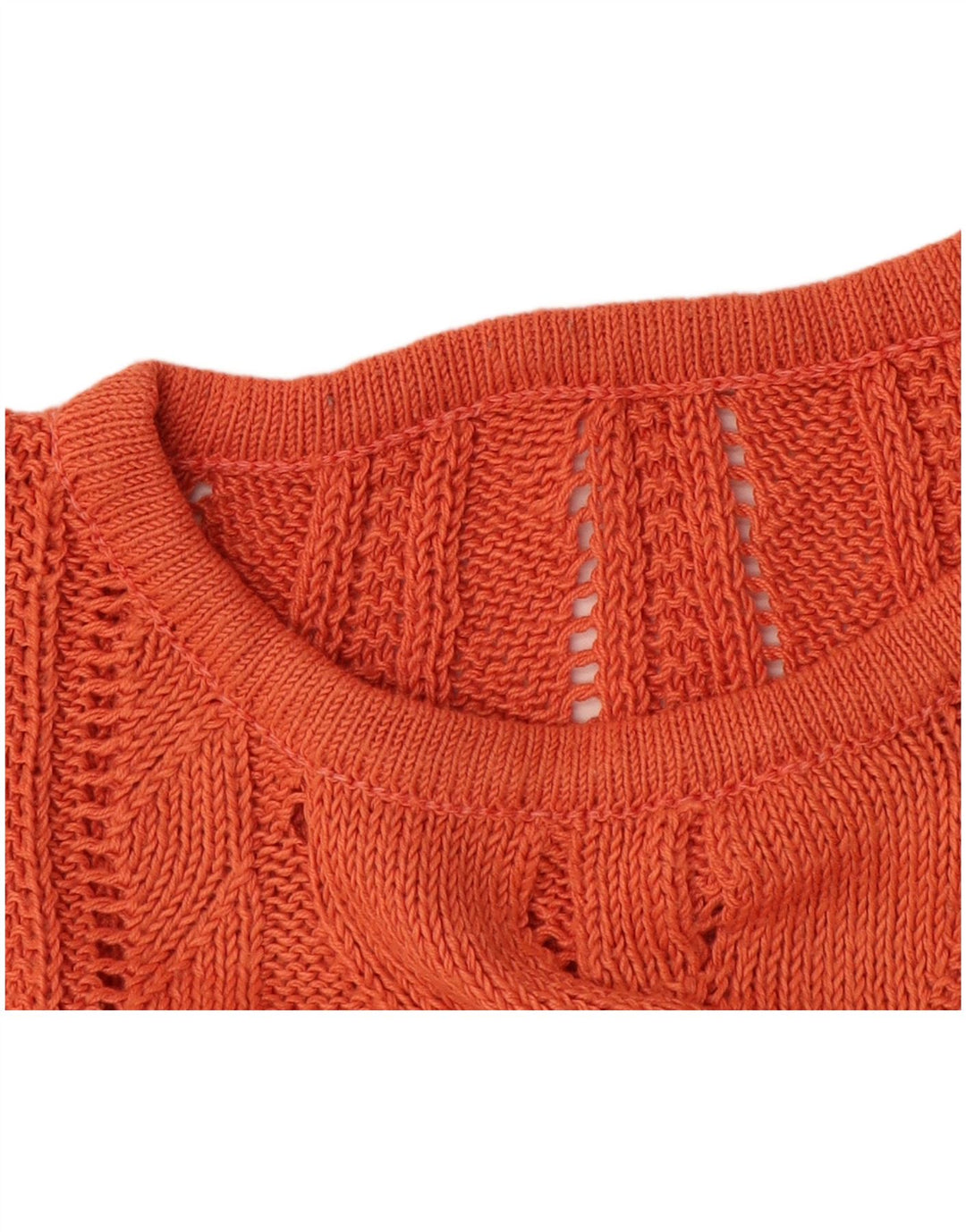 VINTAGE Pull ras du cou pour femme UK 14 Orange moyen