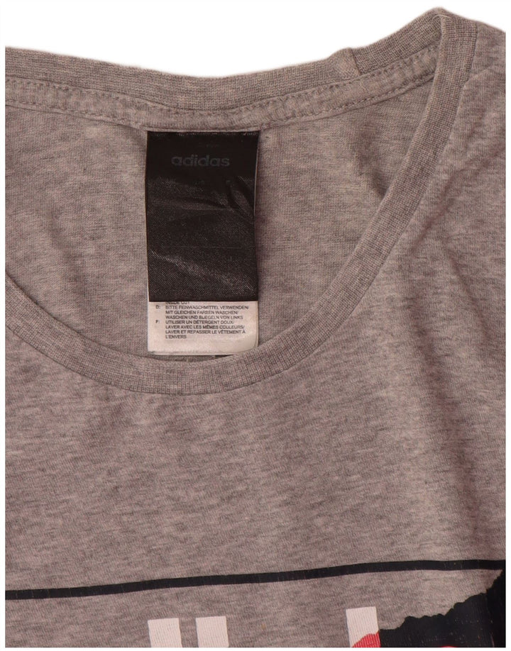 Adidas T-shirt graphique pour hommes, petit, gris, coton