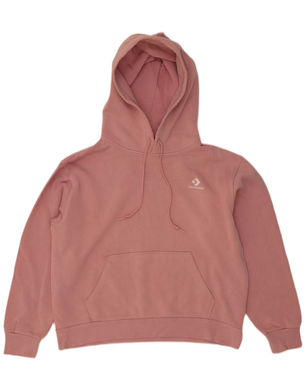 Converse Pull à capuche surdimensionné pour femme UK 44 Coton rose moyen