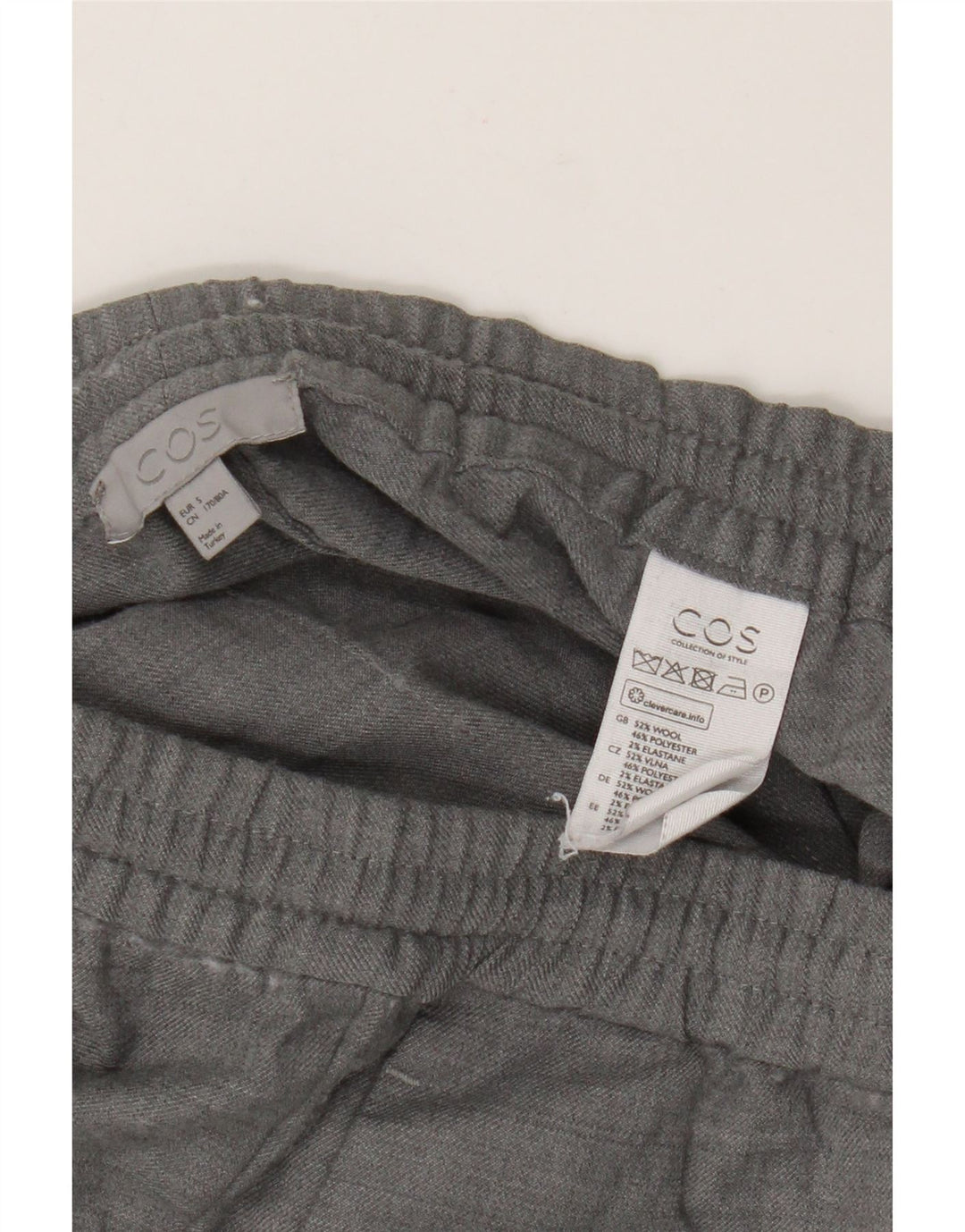 Cos Pantalon Cargo Joggers Homme Petit W29 L27 Laine Grise