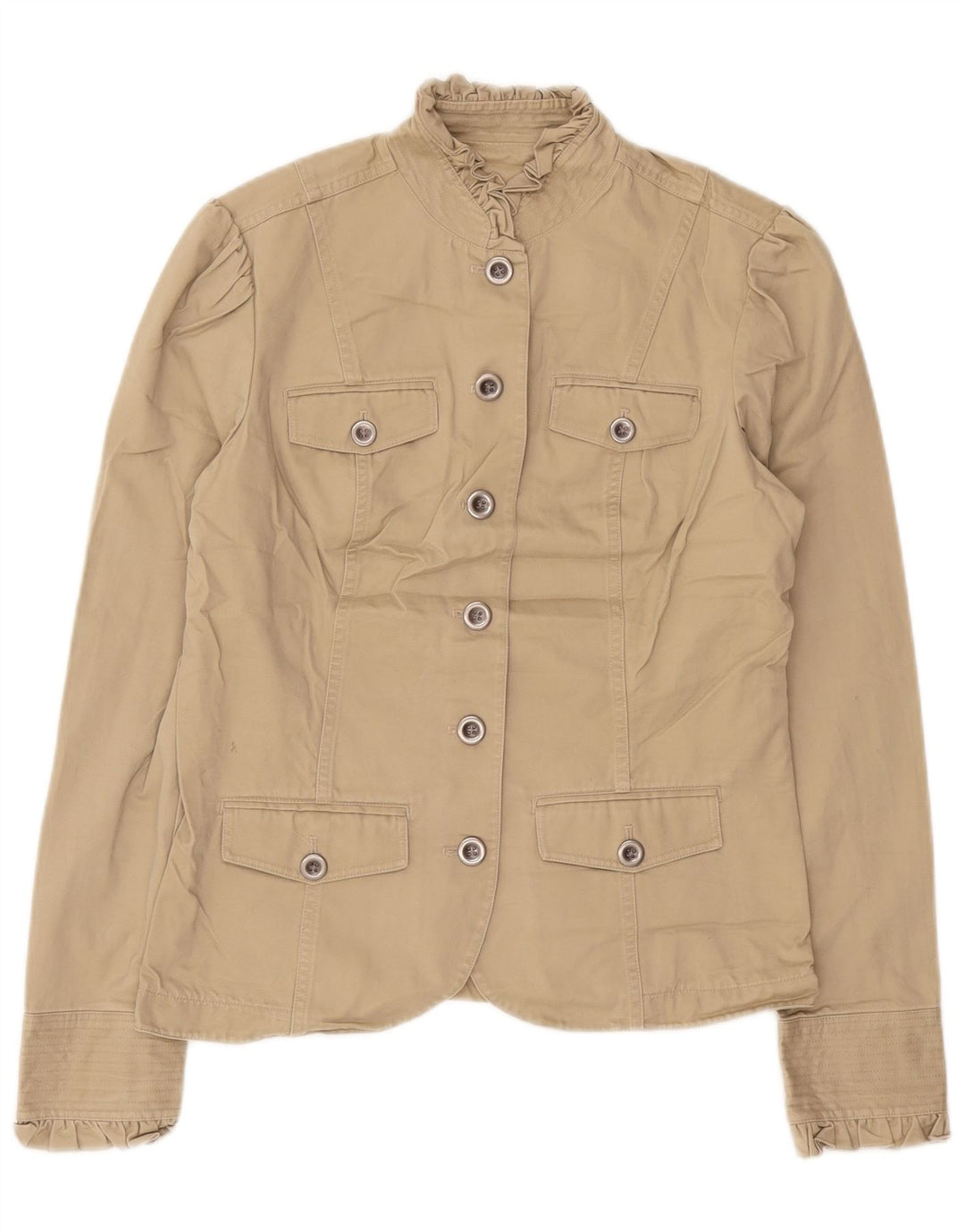 Eddie Bauer Veste blazer haute pour femme UK 12 coton beige moyen